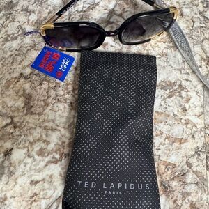 Ted Lapidus Black and Gold Sunglasses